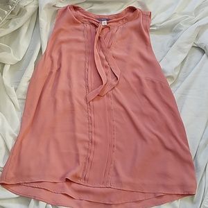 Pink sleeveless blouse